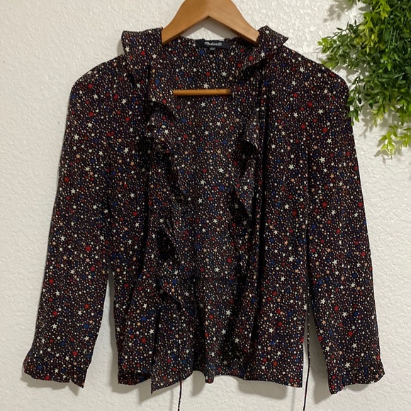 Madewell Silk Ruffle Hem Wrap Top - Picture 6 of 11